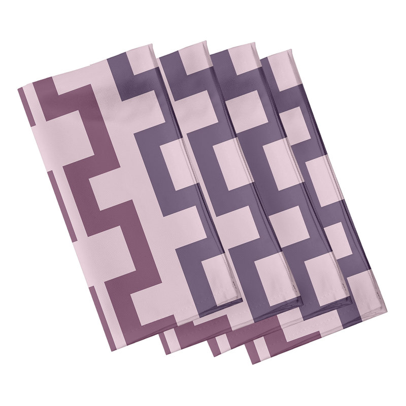Ensemble de serviettes 4 pièces Cuff-Link, L 18 po x L 18 po, Rose / mauve