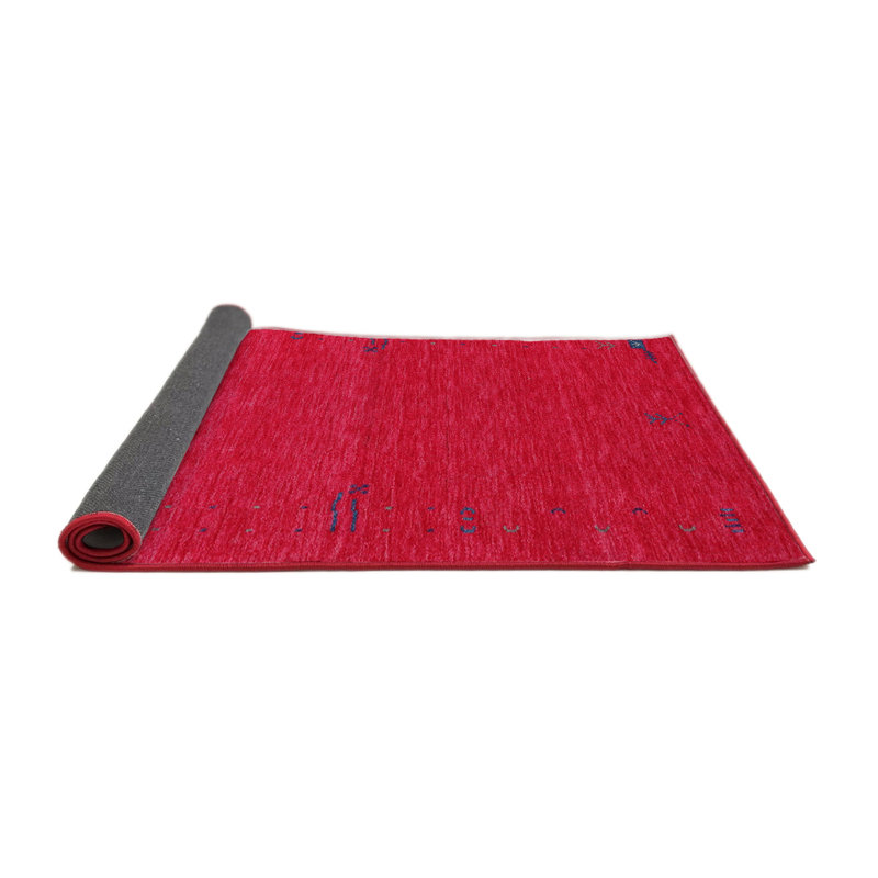Tapis de zone rouge contemporaine, Carré 8 pi