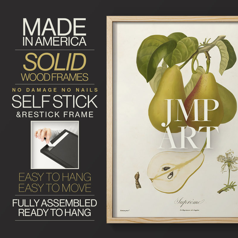 Vintage Pears V Framed Print - Solid Wood