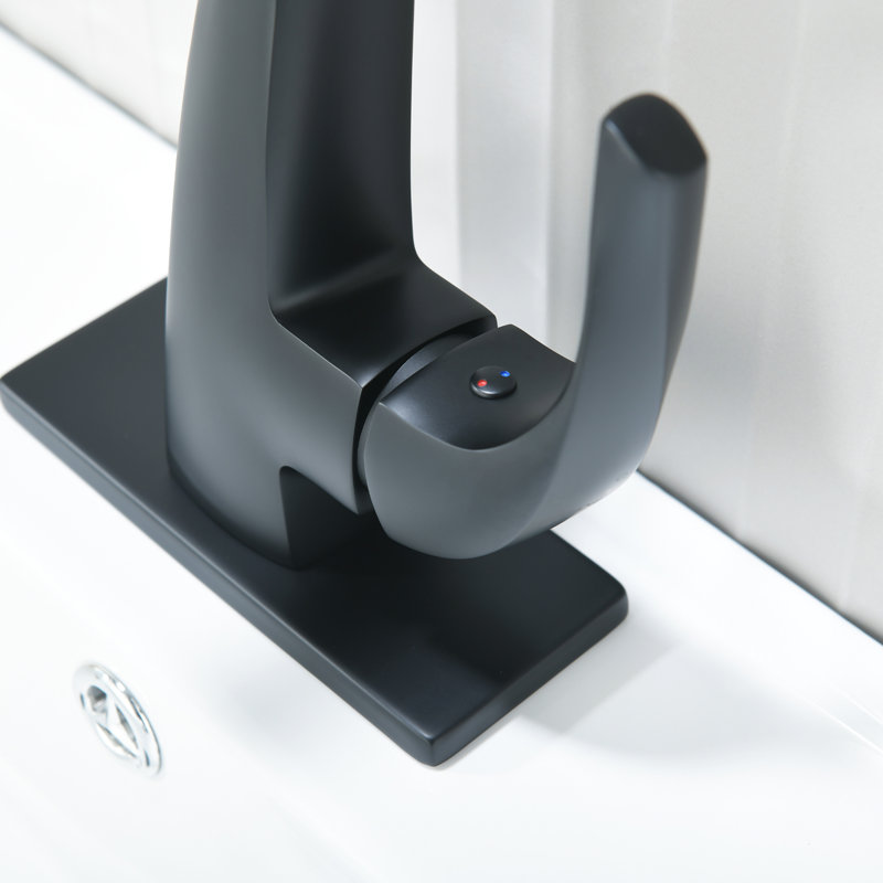 Single-Hole Single-handle Bathroom Faucet with Drain Assembly, Matte Black
