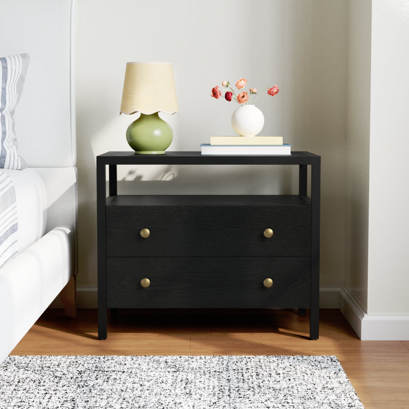 Gracie 27.6'' W Nightstand, Black
