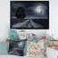 Route pavée sous une pleine lune - photographie sur toile-59284395-59284390