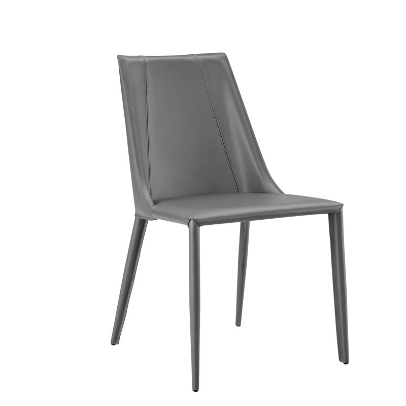 Chaise d'appoint rembourrée Carramar, Similicuir gris