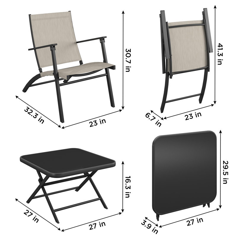 COSCO 5-Piece Folding Sling Chat Set