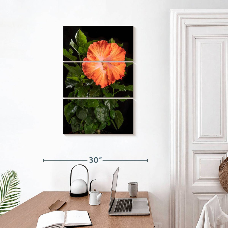 Harnek Orange Flower Of Hawaiian Hibiscus, 32" H x 20" W