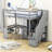 Haken Kids Twin Loft Bed with Drawers-1826652076