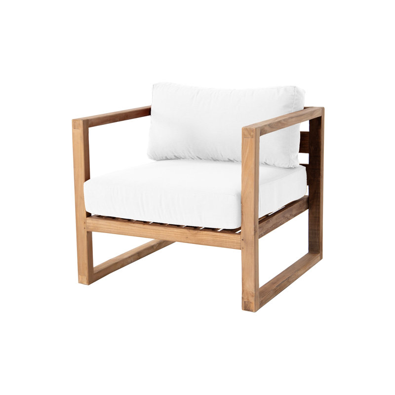 Venice Outdoor Teak Lounge Chair, White