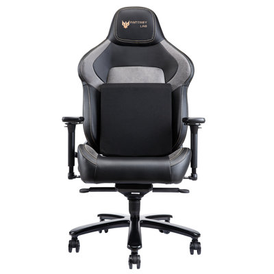 Wolmics Adjustable Reclining Ergonomic Faux Leather Swiveling PC & Racing Game Chair in Dark Gray
