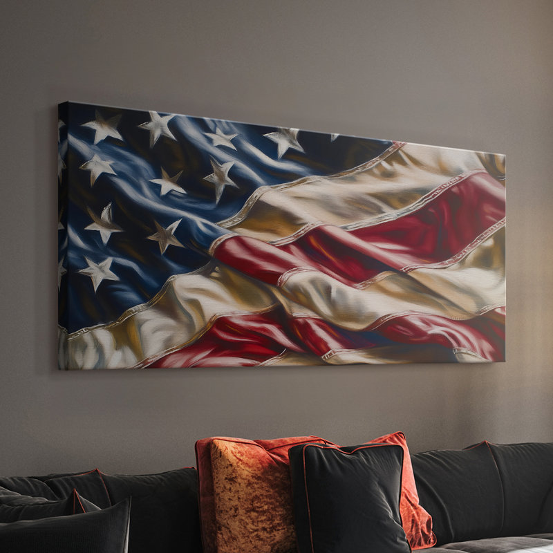 Série Americana-X III - Toile tendue avec châssis - Prêt à accrocher, H 24 po x l 48 po