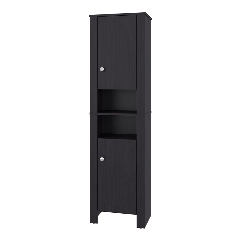 Bathroom Cabinet 63.3" H, 2 Doors, 6 Shelves, Black Wengue - Bathroom