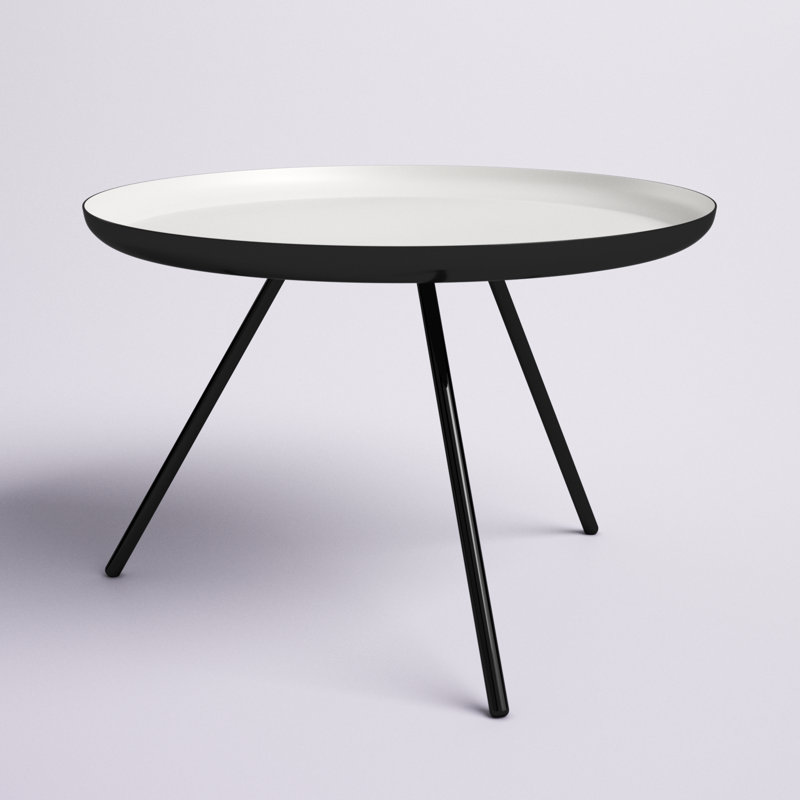 Albinca Round Metal Coffee Table - White & Black