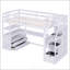 Lit mezzanine simple avec bureau et tablettes