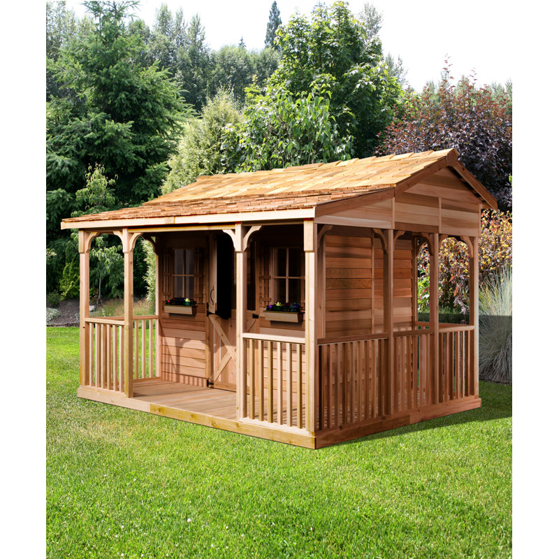 Cookhouse Western Red Cedar Wood Storage Shed, 12' W x 10' D