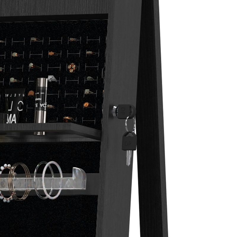 360°Swivel Jewelry Cabinet with Full Length Mirro