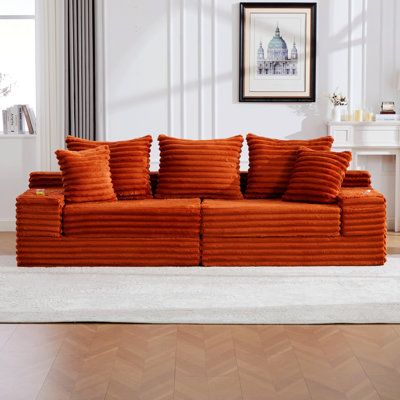 Sofa Bed with Cup Holders, Side Pockets