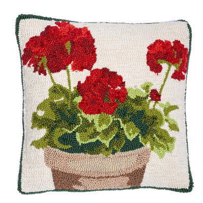 Embroidered Outdoor Reversible Throw Pillow
