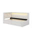 Lit plateforme tapissier simple avec ports USB, ceinture DEL et 2 tiroirs-209414082