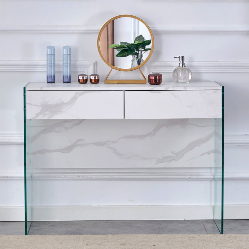 Environmental Protection MDF Minimalist Dresser, Desk, Desktop Computer Desk, With Double Drawer Storage Space, Simple Home, Perfect  Various Styles Of Home Environment.