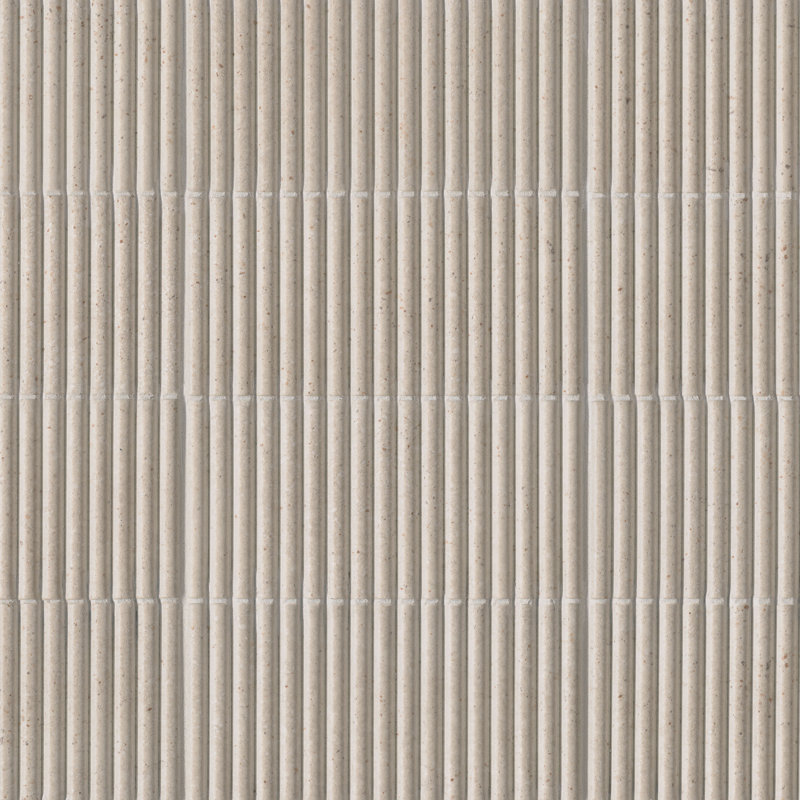 Ackland Serata Harmona Parchment 4.5 in. x 9 in. Matte Porcelain Fluted Wood Look Wall Tile, Parchment
