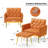 Zianny Velvet Accent Chair with Ottoman-673816102