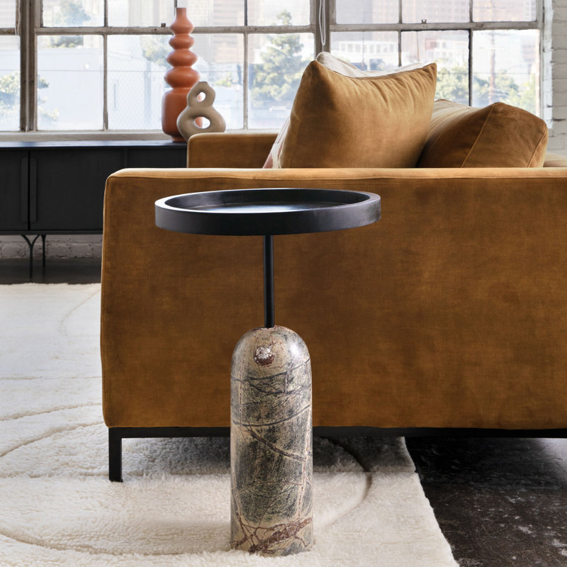 Saul Wood End Table, Green