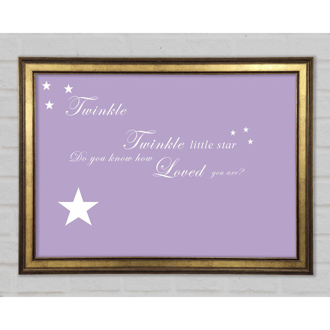 Kinderzimmer Zitat Twinkle Twinkle Little Star 1 Gerahmter Druck