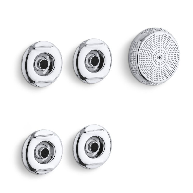Ensemble de garniture avec quatre jets tourbillon Flexjet, Chrome poli