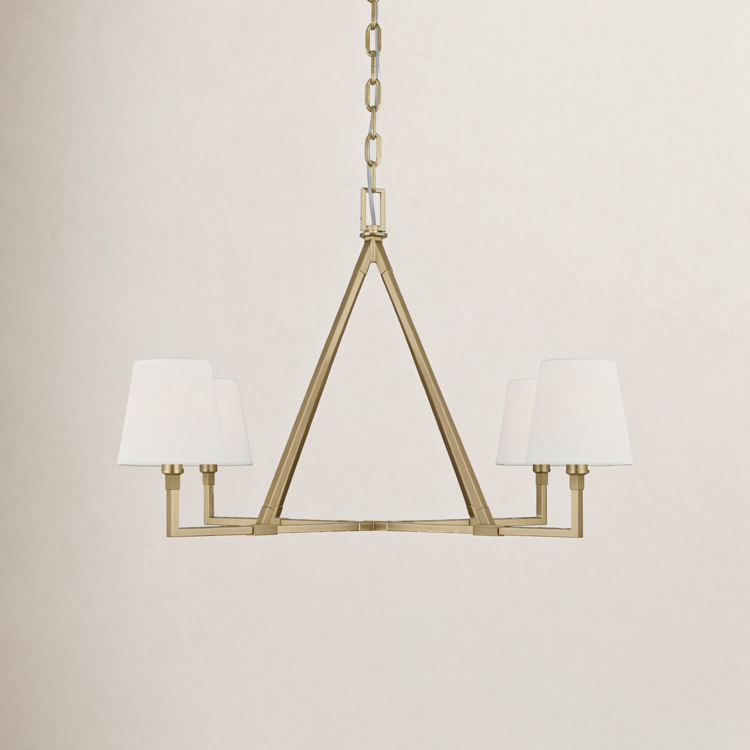 Mattia 4 - Light Dimmable Chandelier, Burnished Brass, 18.12" H x 31" W x 31" D