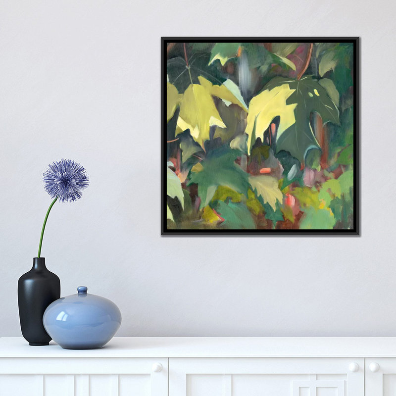 «Leaf Array II» par Sandra Lafrate - impression sur toile tendue, H 18 po x l 18 po x P 1,5 po, Toile encadrée noire