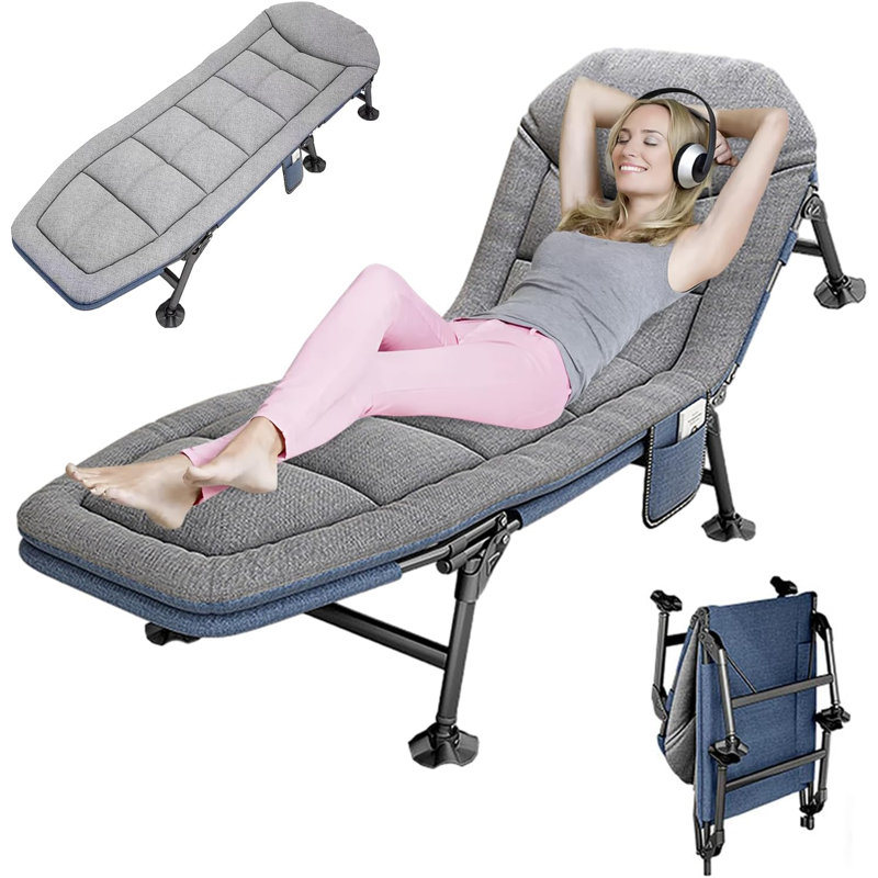 Camping bed, camping bed, office bed, Grey