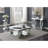 Amalia Square End Table With Lower Shelf Clear Mirror