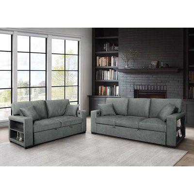Bertha 2 Piece Pull Out Bed Grey