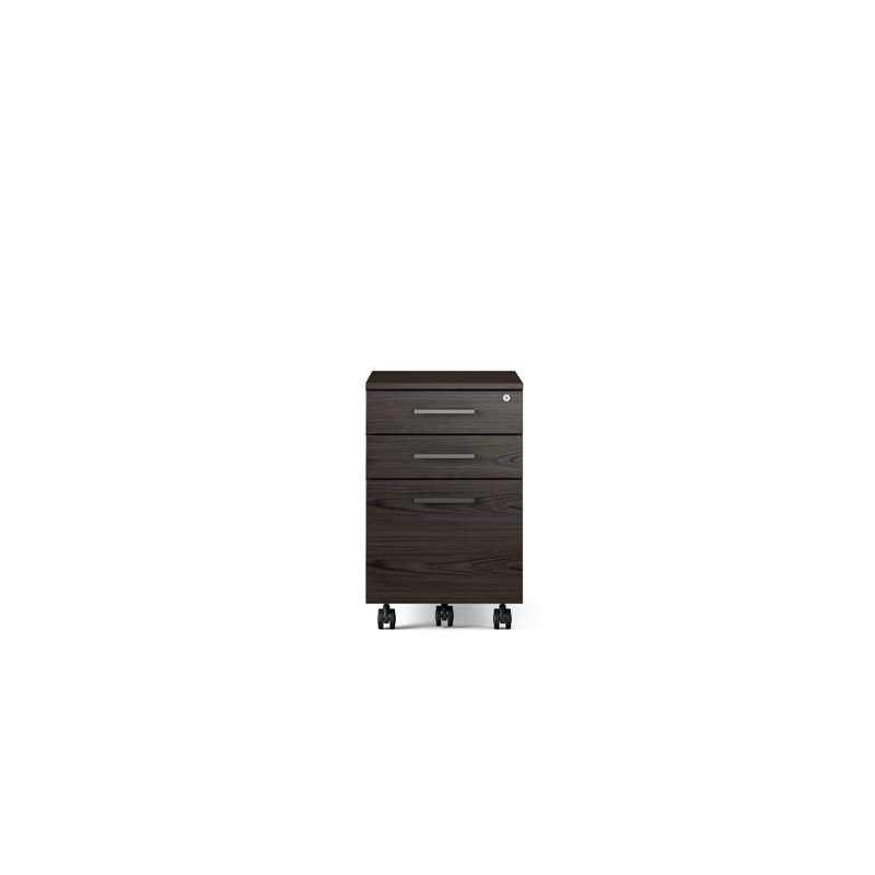 Sequel 20 3 - Drawer File Cabinet, Charcoal Stained Ash