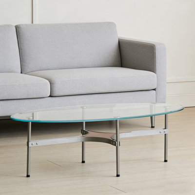 Modern Design Oval Tempered Glass Coffee Table