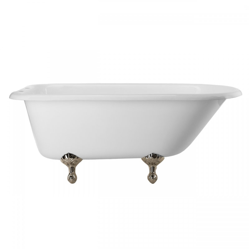 Heritage x 30'' Soaking Cast Iron Bathtub, Brushed Nickel, 24.5" H x 54.5" L x 30" W