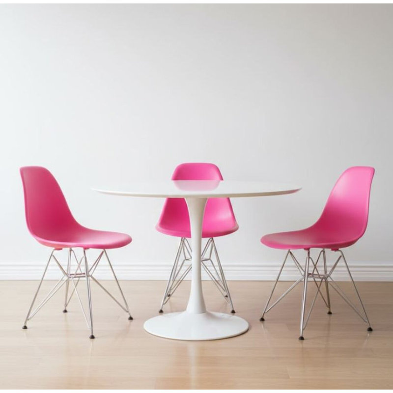 Chaise d'appoint en plastique Renna, Rose foncé