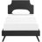 Laura Vinyl Platform Bed with Round Splayed Legs-952964317-952964305