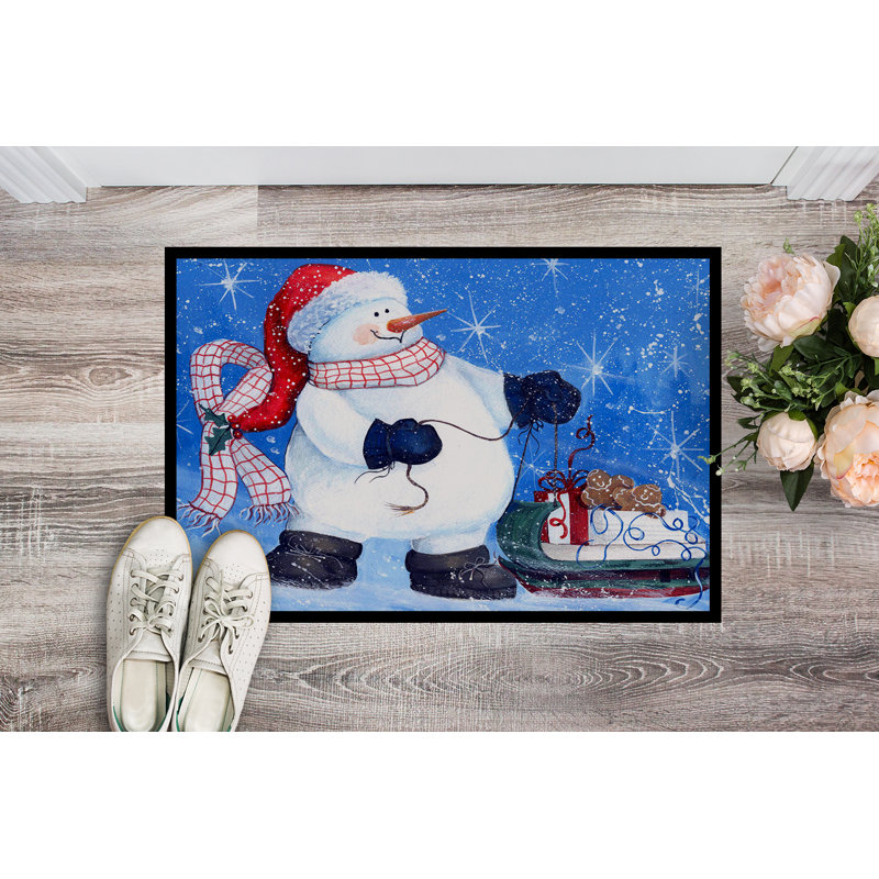 Charmine Non-Slip Christmas Outdoor Doormat, Rectangle 2' x 3'
