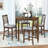 Lykes Dining Table Set, Wooden Dining Square Table Set for 4, Square Table and 4 Upholstered Chairs-829503046