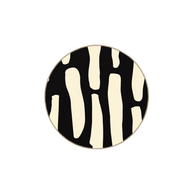 Black Modern Patterned Woven Base Washable Rug