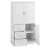 Tall and Wide Storage Cabinet with Doors for Bathroom/Office, Three Drawers-1684731602