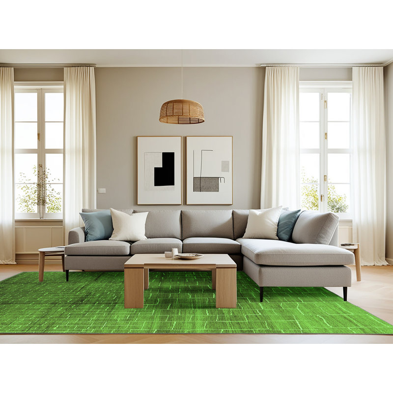 Hegwein Washable Geometric Indoor Rug, Rectangle 8' x 10'