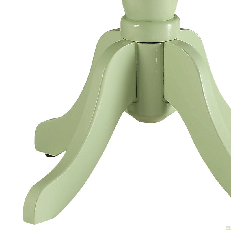 Light Green Side Table With Turned Pedestal