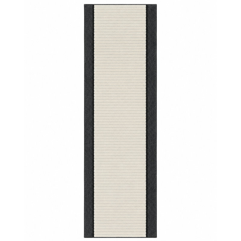 Tapis de couloir coupe-à-longueur antidérapant Essential Grey Stone Essential de 26 po de largeur pour cuisine intérieure et couloir à profil bas