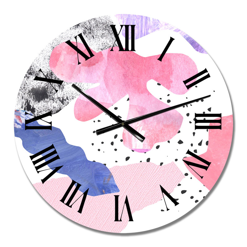 Abstrait rétro à pois - horloge murale moderne, Petit