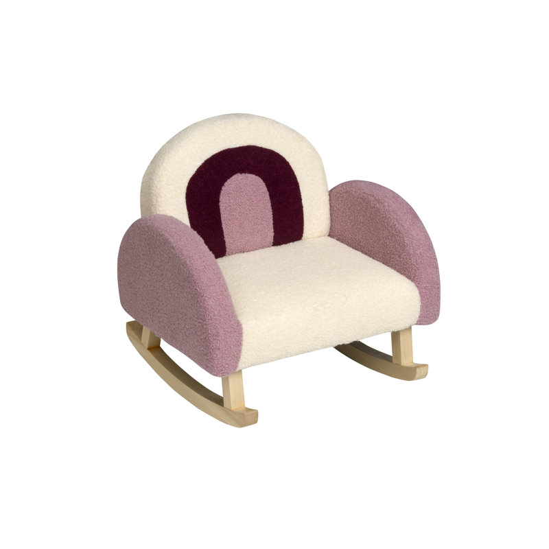 Chaise berçante Huyett, Mauve / Blanc