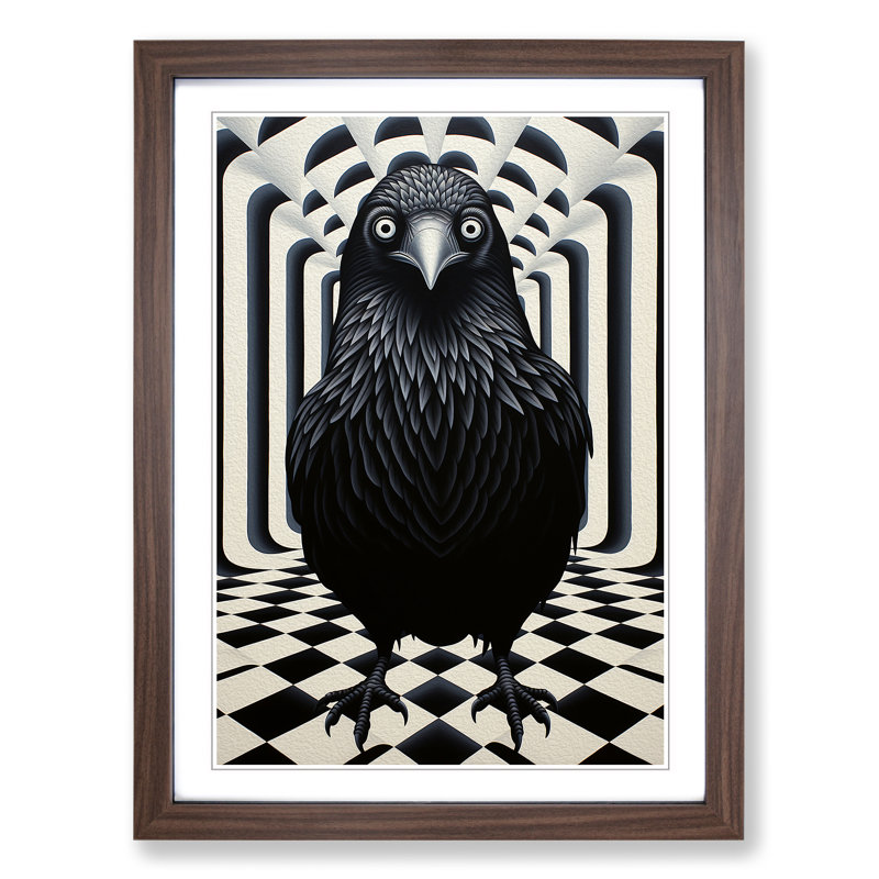 Single Picture Frame Print on Wood, 64cm H x 46cm W, Walnut Framed