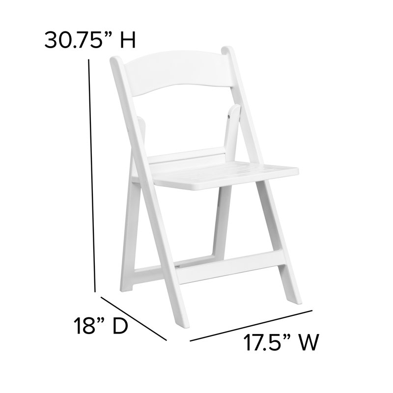 Thornfeldt 800 lb. Capacity Resin Folding Chair with Slatted Seat, White