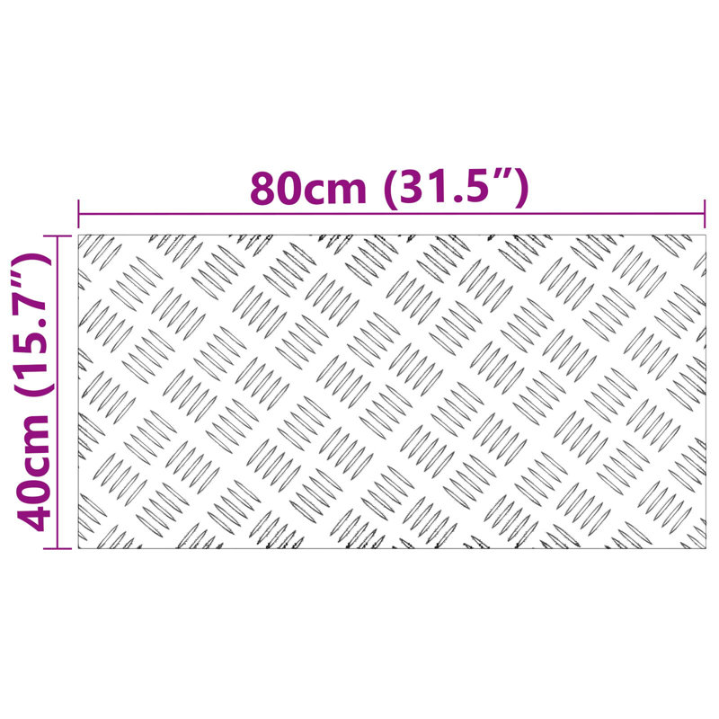 Silver Metal 0.2 Cm Non-Slip Stair Treads, Rectangle 40cm x 80cm