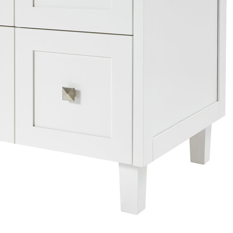 ARIEL Monroe 61 Single Sink Bathroom Vanity with Pure Quartz Top, White
